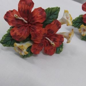 COPY - Set Four Resin Red Hibiscus Napkin Holders